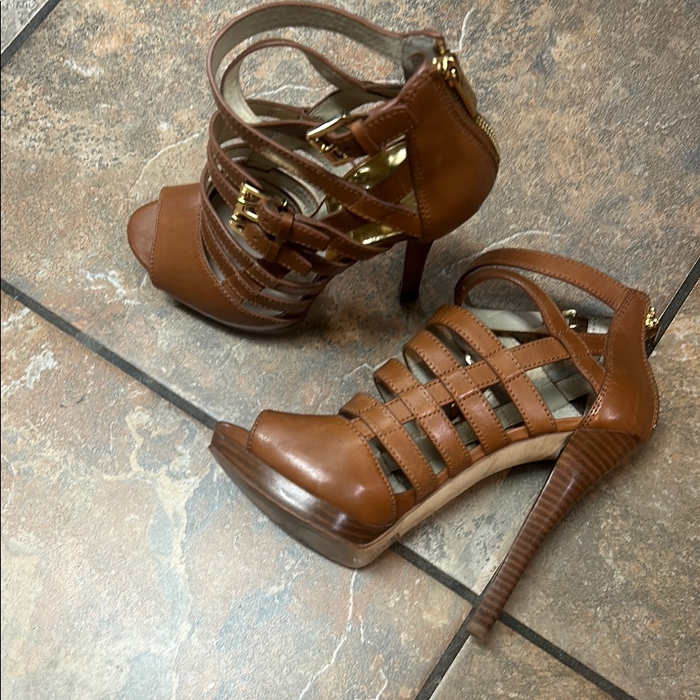 MICHAEL Michael Kors Brown Gladiator Heels